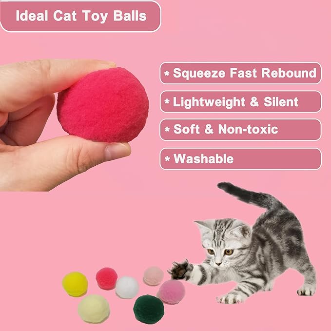 42pcs Interactive Cat Toys Kit - Multi-Activity Kitten Toy Set with Collapsible Tunnel, Feather Wand & Bell, Cat Balls Toys - Indoor Play Enrichment Supplies for Adult Cats & Kittens-PawvioPets