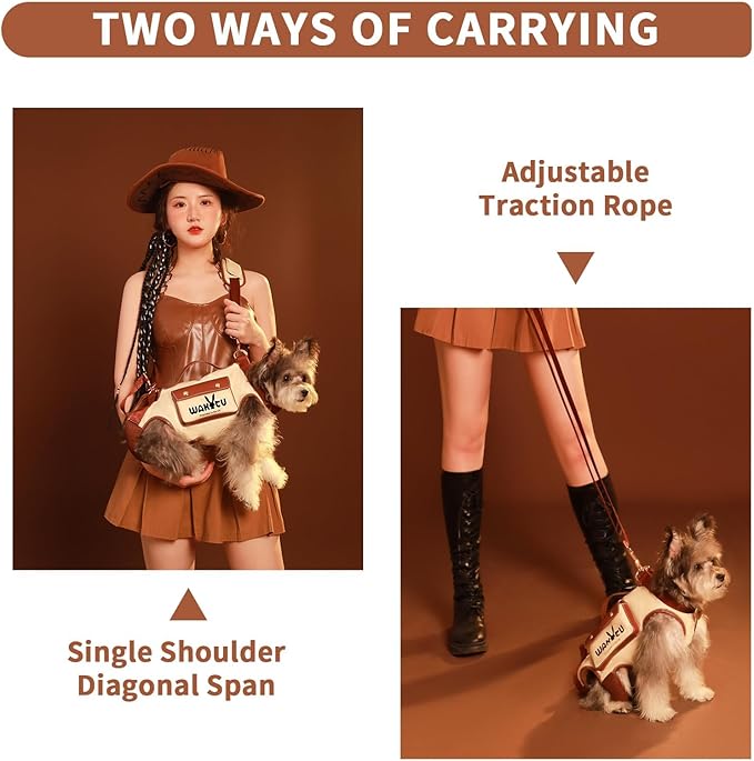 Dog Lift Harness Dog Carrier VES Harness Adjustable Leash with Small Puppy Treat Bag,Fits Most Cars,L-PawvioPets