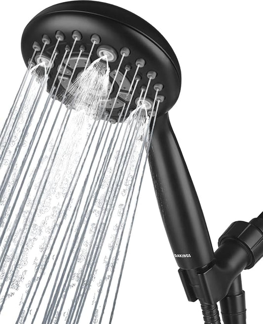 6 Spray Modes High Pressure Handheld Showerhead Set Upgraded 5 Inches Shower Head with Handheld Spray Premium Black Handheld Shower Head 60 Inches Stainless Steel Hose-1-Min Install-PawvioPets