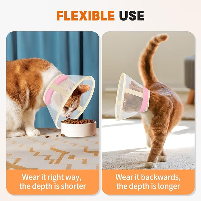 Cat Cone Collar Soft- Adjustable Comfortable Air Mesh Recovery Cone After Surgery to Stop Licking and Scratch, Alternative to Plastic Elizabethan Collar for Cat, Whiskers Freedom (Pink, XS)-PawvioPets
