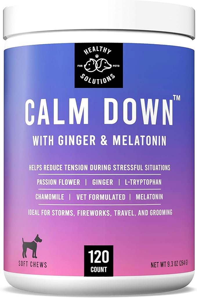 Calming Chews for Dogs - Dog Calming Treats for Anxiety & Stress Relief with Melatonin and Ginger - Aid with Storms, Grooming, Fireworks, Separation, Travel, Motion Sickness, & Sleep - 120 Chews-PawvioPets