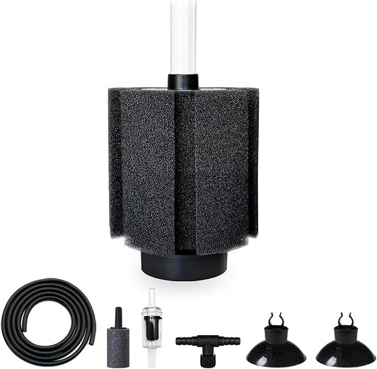 50-60 Gal Aquarium Sponge Filter with Ceramic Media and Bubble Diffuser Quiet Fish Tank Filters fit for Fry Breeding Shrimp Betta Fish Tank-PawvioPets