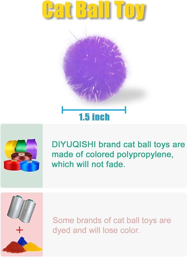 50-Pack Soft Cat Toy Balls – Fun Playtime & Exercise for All Cats (1.5 inch, Cat Toys Mega Set)-PawvioPets