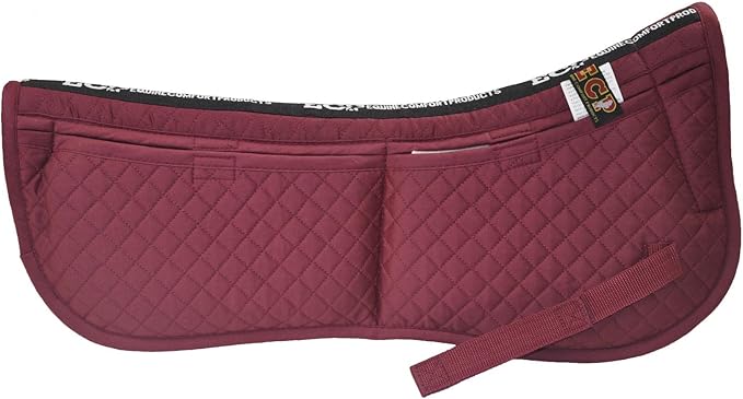 ECP Equine Comfort Products Adjustable Shock Absorbing Memory Foam Half Saddle Pad, Injury Prevention & Pressure Relief, Customizable Fit, Breathable for All Riding Styles-PawvioPets