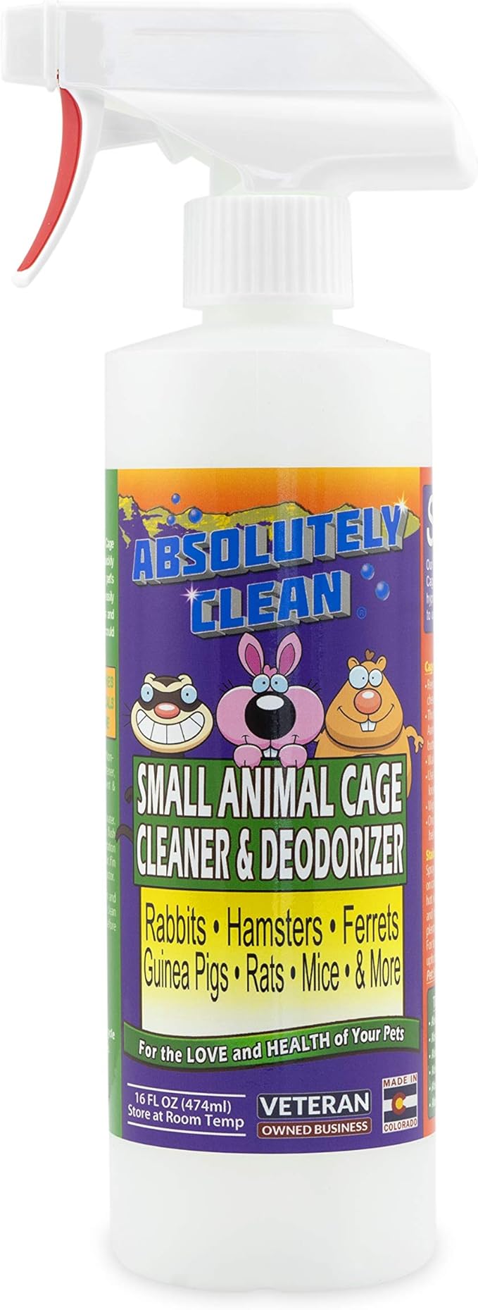 Amazing Small Animal Cage Cleaner, Just Spray/Wipe, Easily Removes Messes & Odors - Hamster Cages, Mice, Rat Cage, Guinea Pig Cage, Rabbit Cage, Ferret Cage, Dog Cage - USA Made-PawvioPets