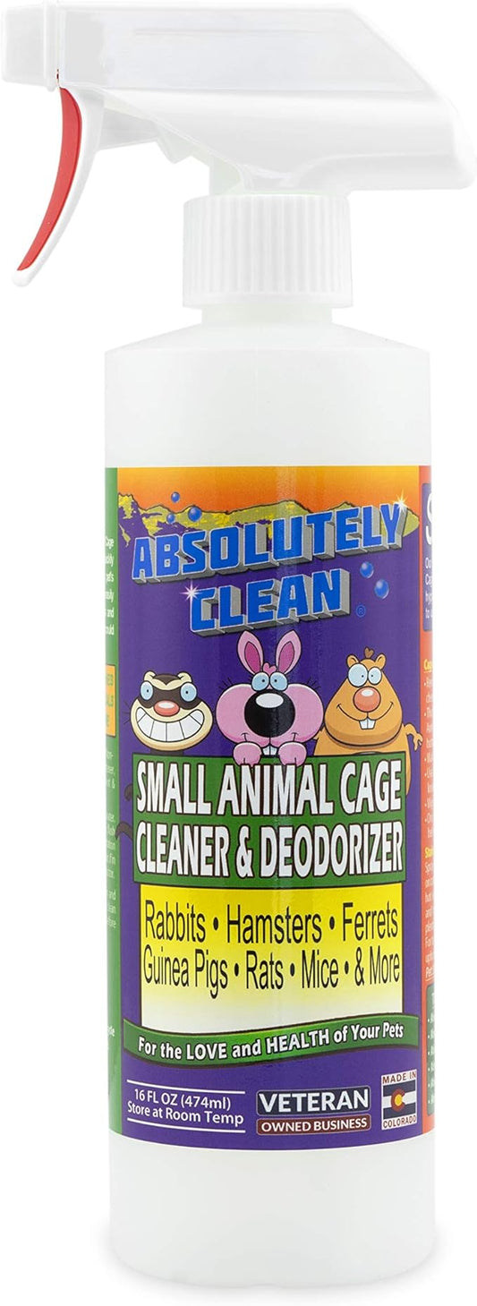 Amazing Small Animal Cage Cleaner, Just Spray/Wipe, Easily Removes Messes & Odors - Hamster Cages, Mice, Rat Cage, Guinea Pig Cage, Rabbit Cage, Ferret Cage, Dog Cage - USA Made-PawvioPets