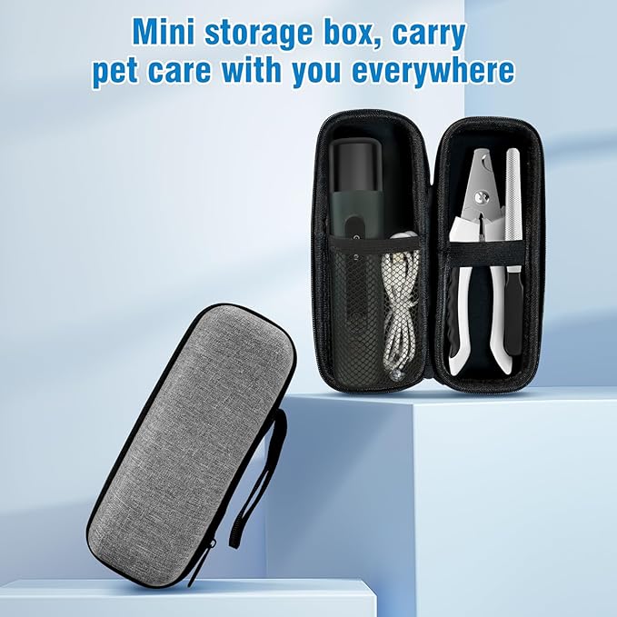 Dog Nail Grinder, 7-Speed Quiet Electric Dog Nail Trimmers, Dog Nail Clippers with Sponge Dust Collection & File for Small Medium Large Dogs, Rechargeable Pet Paw Grooming Supplies Ki(Green)-PawvioPets