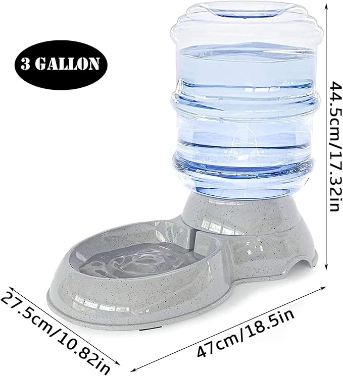 Dog Water Bowl Dispenser,3 Gallon/ 11L Pet Water Dispenser Station for Large Dogs and Cats,Gravity Automatic Feeder,Large Size Dog Drinking Fountain-PawvioPets