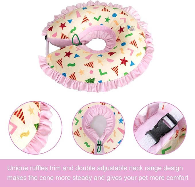 CuteBone Inflatable Dog Donut Collar Alternative for Large Dogs After Surgery-Double Adjustable Neck Range P23SO00104L-PawvioPets
