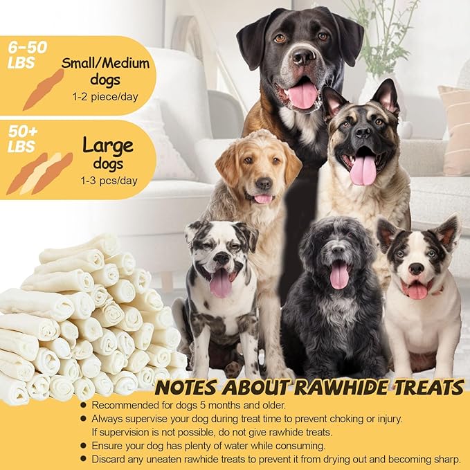 ASMPET Dog Treats Chews, Duck Wrapped Rawhide Sticks Filled with Sweet Potato for Small Medium Large Dogs（6pcs）-PawvioPets