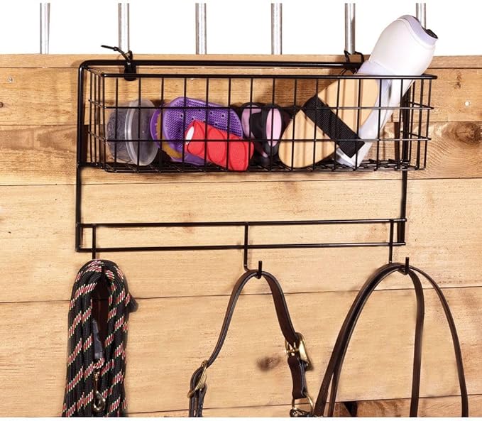 Basket & Tack Rack for Horse | Sturdy, Multi-Function, Mounted Design | 5 Year Warranty-PawvioPets
