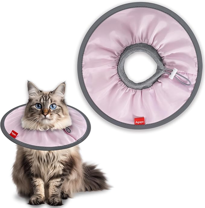 Agape Comfortable Cat Cone, Lightweight Recovery Cone Soft, Stop Licking & Scratching, E Collar for Small, Medium & Large Cats, Wound Care-PawvioPets