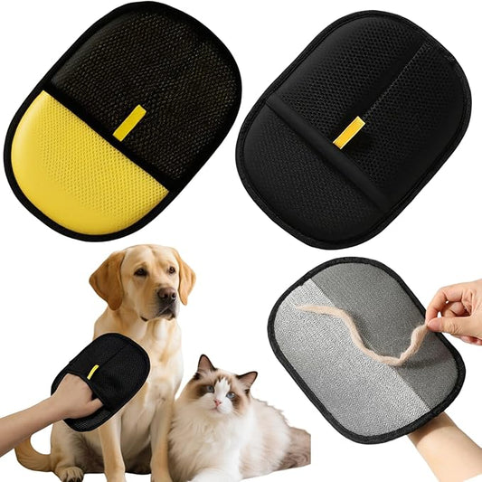 2Pcs Electrostatic Pet Hair Removal Gloves for Cats & Dogs,2025 New Upgraded Reusable Quick De-Shedding Grooming Gloves,Animal Fur Remover Tool for Couch,Carpet,Furniture,Car Seat,Clothing,Curtain-PawvioPets