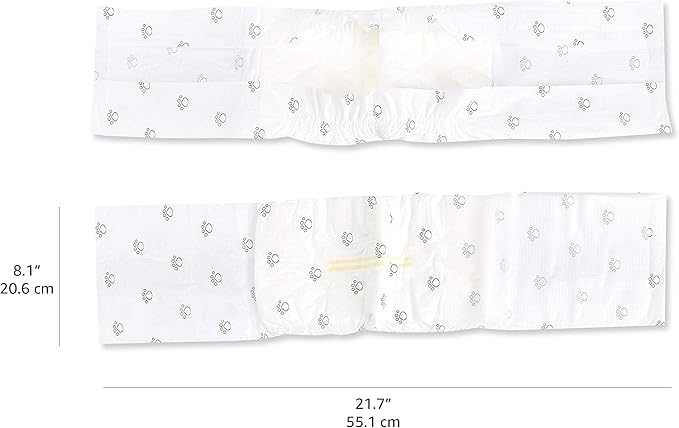 Amazon Basics Male Dog Diapers, 30 Count, Small, Ultra Absorbent Disposable Wrap with Secure Fit, Leakproof and Comfortable-PawvioPets