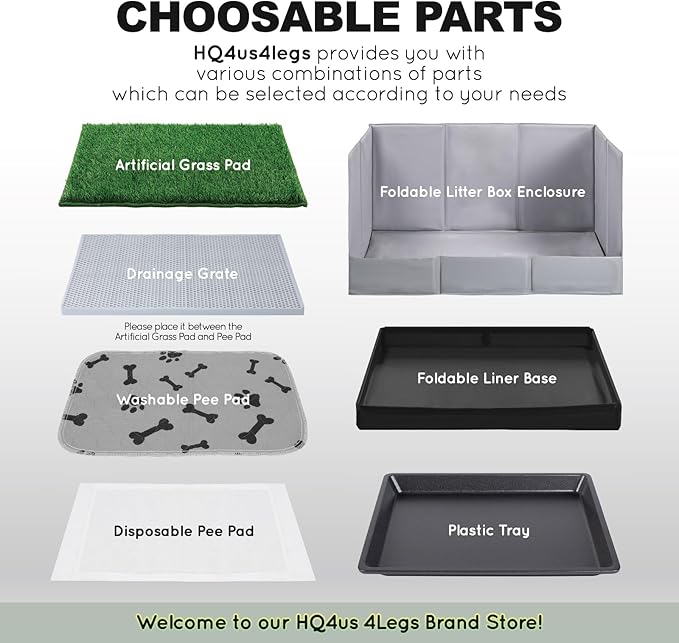 Dog Grass Pad with Tray Large 34’’×23’’, Dog Potty with Ultra-Absorbent Artificial Grass for Dogs with Hemmed Edge, Pee Pads for Dogs, Realistic, Odor Free, Litter Box for Balcony-PawvioPets