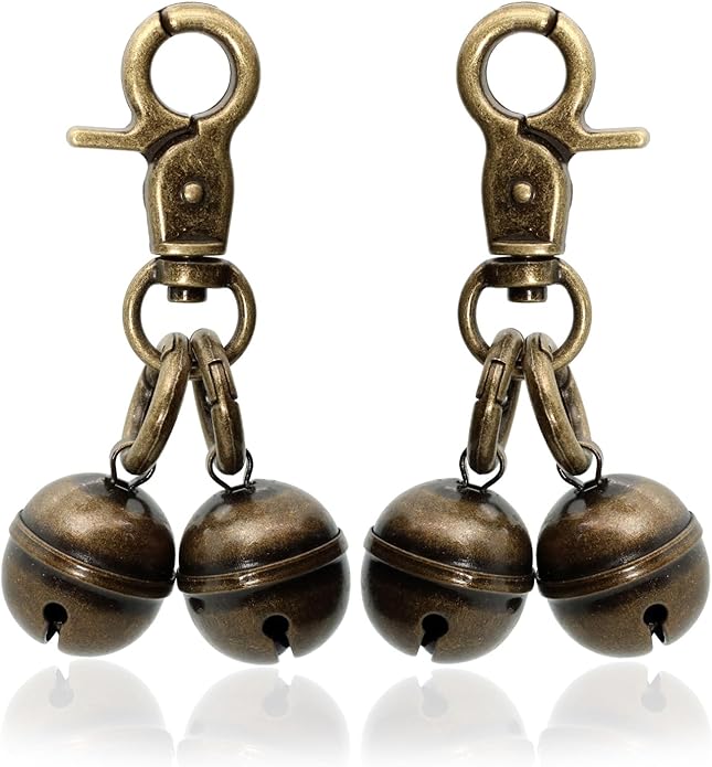 Copper Bells for Dog Collars with Snap Clips - Made of Pure Copper for Dogs/Cat - Clear Sound & No Rust - Save Birds Wildlife, Know Where Your Pet Christmas Sounds-PawvioPets