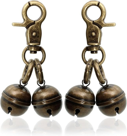 Copper Bells for Dog Collars with Snap Clips - Made of Pure Copper for Dogs/Cat - Clear Sound & No Rust - Save Birds Wildlife, Know Where Your Pet Christmas Sounds-PawvioPets