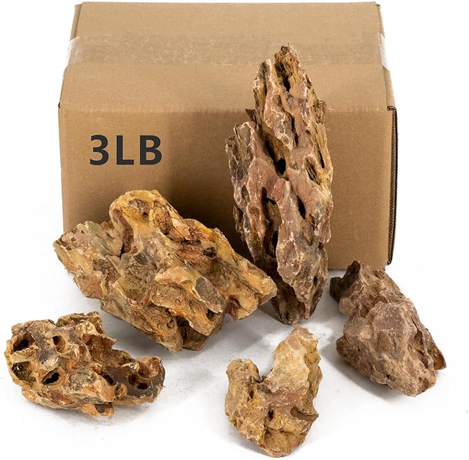 Aquariums Stones Natural Rocks 3Lb Aquarium Rock for Fish Tank Aquascaping,Aquariums,Terrariums,Vivariums,Decorative Stone,Reptile Enclosures,Paludariums,and Gardens-（2-5 Inch）-PawvioPets