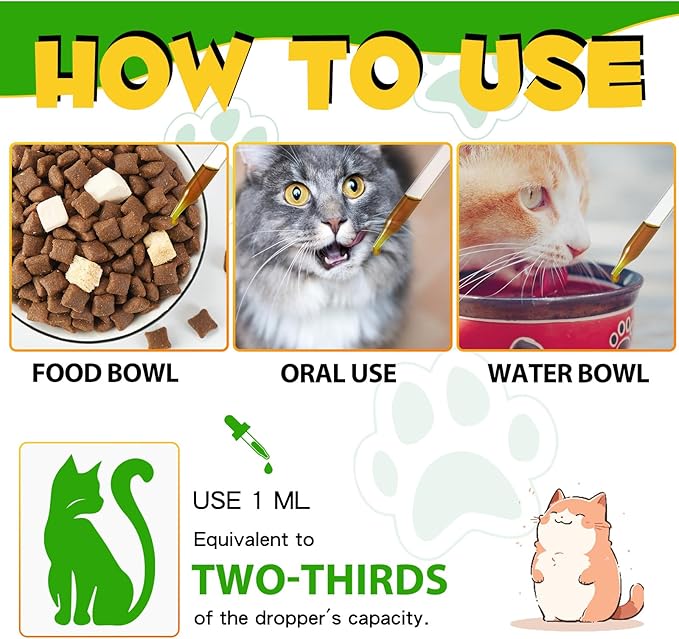 Cat Constipation Relief, Liquid Drops Supports Laxative Relief, Cat Herbal Supplements, Stool Softener Laxative Constipation Relief, Chicken Flavour- 60ml / 2 fl.oz-PawvioPets