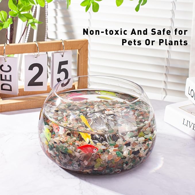 3 Lb Crystal Chips Bulk Tumbled Crushed Quartz Stones, 7 Chakra Crystal Quartz Rocks Healing Stones Pebbles for Vases Filler, Aquarium Gravel Rocks, Succulent Plants Decor-PawvioPets