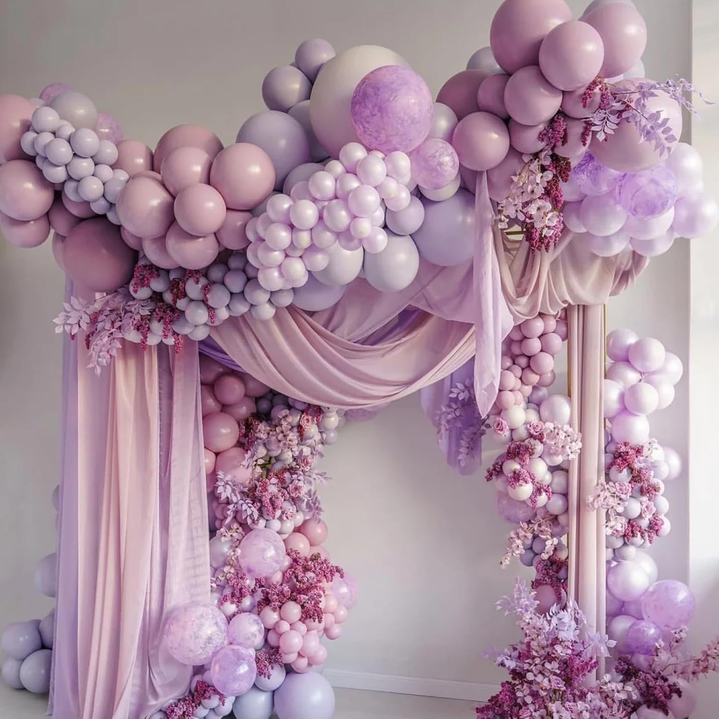 90pack Lilac Balloons Different Size 18/12/10/5 Inch Lilac Balloon Garland Arch Kit for Graduation, Wedding, Birthday, Princess Theme Party, Baby Shower, Anniversary Party Decorations