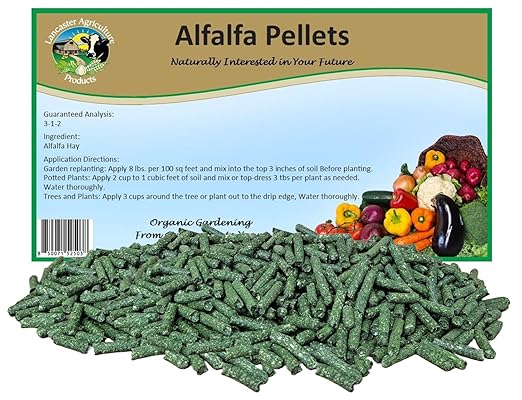 Alfalfa Meal Pellets 16 Pounds Organic Fertilizer for Flowers, Vegetables & Trees - Ideal Rabbit Food, Hamster Food, Timothy Hay Alternative - Lancaster Agriculture Products (16 Pounds)-PawvioPets