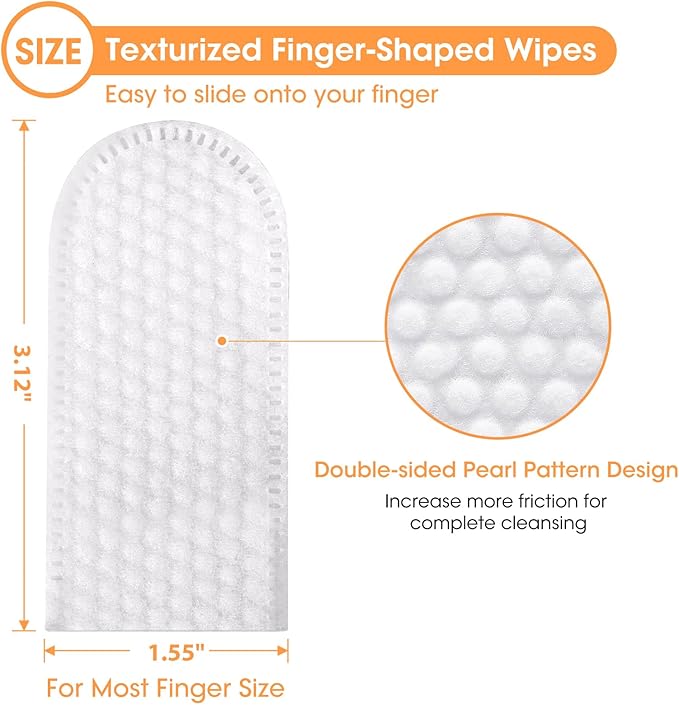 Finger Brushes for Dental Care of Pets, Teeth Cleaning Finger Wipes, Dog Dental Wipes, Reduce Plaque & Tartar, Freshen Breath, Safe & Natural Pet Dental Wipes for Dogs Teeth-PawvioPets