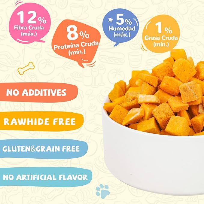 Freeze-Dried Pumpkin Treats for Dogs & Cats – High Fiber, Single Ingredient Natural Snacks for Digestion & Gut Health, Healthy Food Toppers, 1.58 oz-PawvioPets