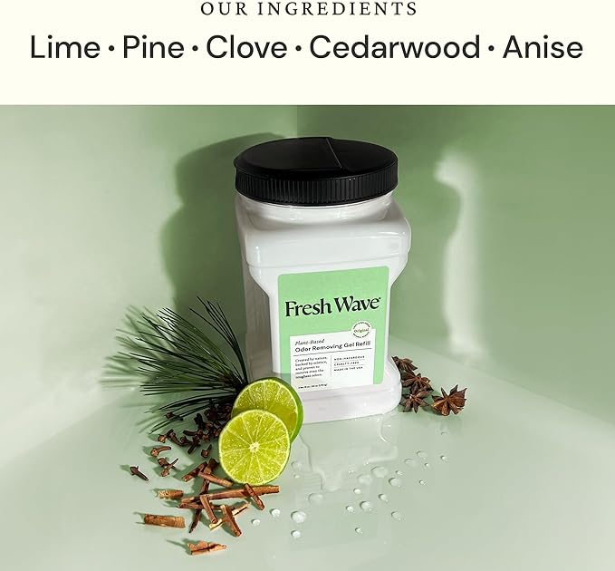 Fresh Wave Odor Removing Gel Refill, 63 oz., Pack of 2 - Safer Odor Absorbers for Home, Natural Plant-Based Odor Eliminator, Every 15 oz. lasts 30-60 Days, For Cooking, Trash & Pets-PawvioPets