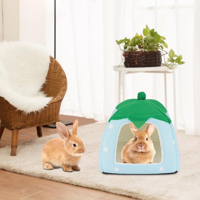 BWOGUE Guinea Pig House Bed Cozy Hamster Cave Large Hideout for Dwarf Rabbits Hedgehog Bearded Dragon Winter Nest Hamster Cage Accessories-PawvioPets