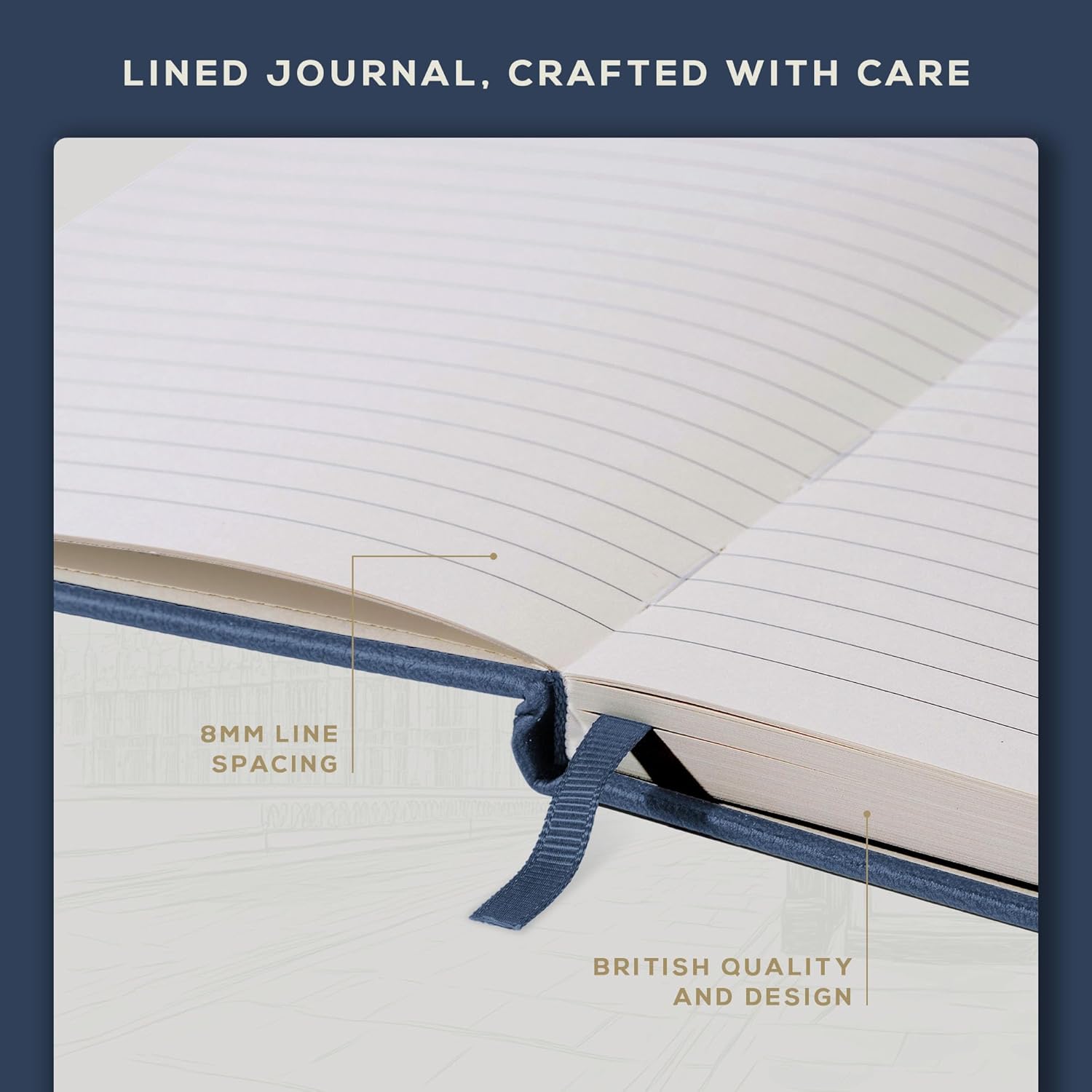 BEECHMORE BOOKS Lined Journal Notebook, 8.5 x 11.5 inch, A4 160 Lined Pages, Hardcover Leather Journals for Women, Men, Writing and Notebooks for Work - 120 GSM Thick Paper, Gifts Box Included