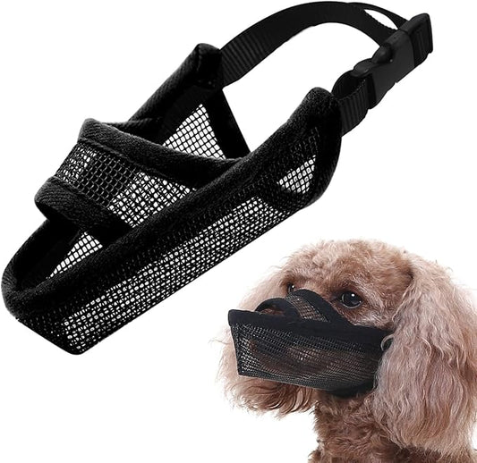 Crazy Felix Nylon Dog Muzzle for Small Medium Large Dogs Dachshund Beagle Poodle Labrador, Air Mesh Breathable and Drinkable Pet Mouth Guard for Anti-Biting Chewing Scavenging(XXXS, Black)-PawvioPets