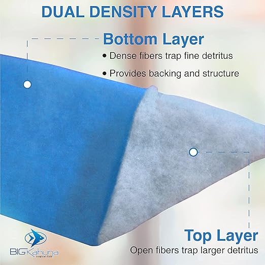 Big Kahuna Aquarium Filter Floss Rolls – 12-inch Pond and Aquarium Filter Media – 1-inch Thick Wet/Dry Aquarium Filter Pad – Bonded Filter Media Pad for Freshwater or Marine Aquariums, Ponds – 20ft-PawvioPets