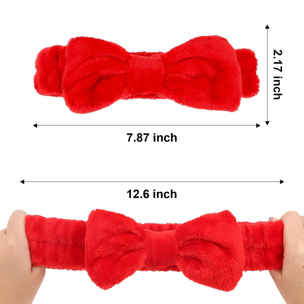 Semato 8 Pcs Red Spa Headband Skincare Headbands for Women Gifts and Party Supplies (red)