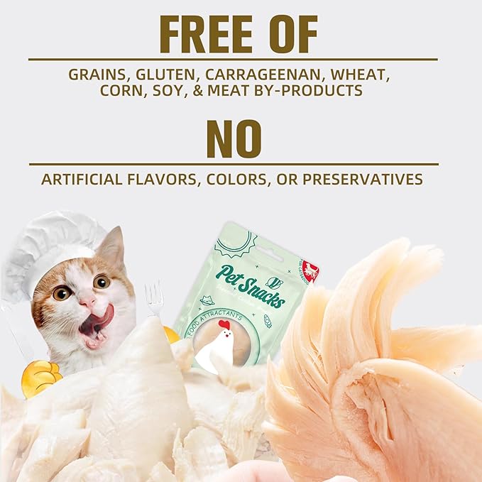 Cat Food Topper for Picky Eaters & Healthy Soft Cat Treat (Chicken), Wet Food with Gravy, High Protein & Limited Ingredient 6 Pack-PawvioPets