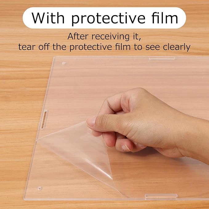 Acrylic Tarantula Enclosure, Reptile Terrarium Breeding Tank w/Temperature Hygrometer,Habitat Reptiles Feeding Box Isopod Terrarium Cage for Insect Lizard Home Office (Reptile-Tank-L(Tray))-PawvioPets