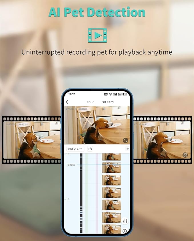 Alaga 3K Pet Camera, Dog Monitor with Phone App, 360° Pan/Tilt, Night Vision, Speaker, WiFi Cameras for Dog/Cat, Compatible with Alexa & Google Assistant, Black, Includes 1-Year Pet Time Album-PawvioPets