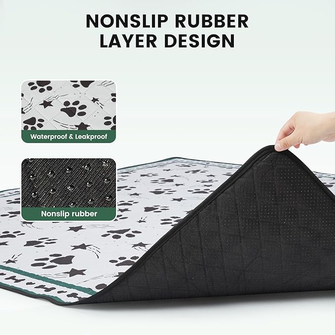 Gardner Pet Washable Dog Pee Pads, 72'' x 72'' Non Slip Dog Mats with Great Urine Absorption, Reusable Puppy Pee Pads for Potty Training - 1 Pack-PawvioPets