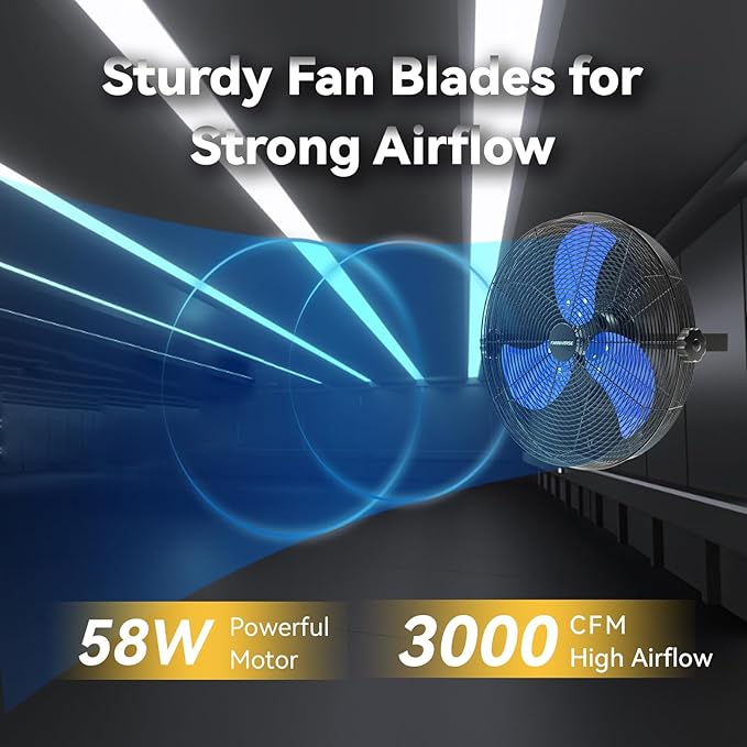 14 Inch Wall Fan Pro Series - Waterproof Motor High Velocity Wall Mount Fans for Commercial, Residential, Warehouse, Covered Patio, Shop, Garage, Barn 3 Speed 3000 CFM UL Safety Listed-PawvioPets