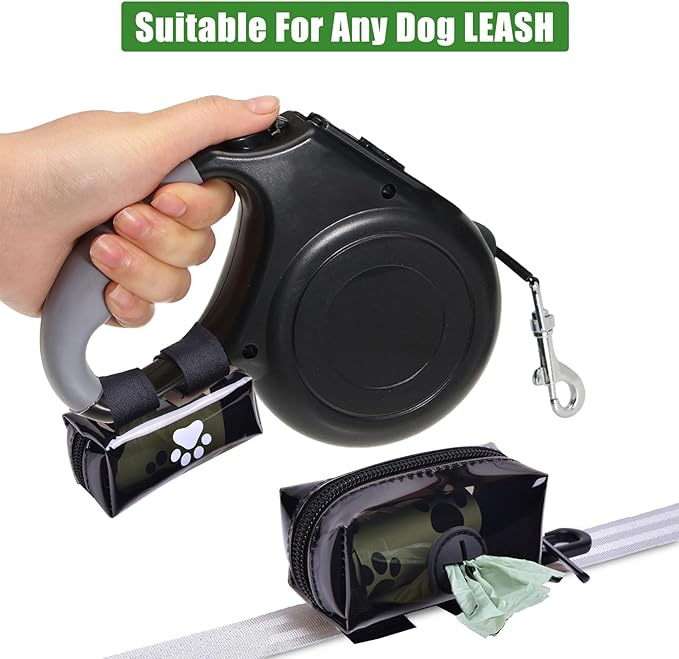 Dog Waste Bag Dispenser Poop Bag Dispenser for Leash Accessory dog Poop Bag Holders Fits Dog Leash Include Hand Free Holder, Clear, No-PUXB-PawvioPets