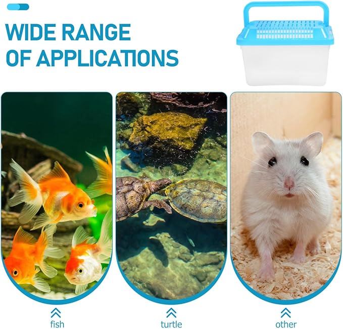 FRCOLOR 2pcs plastic turtle fish tank acrylic reptile cage tortoise habitat Pet Fish Tank Reptile Feeding Tank aquatic turtle tanks and aquariums eamon living habitat mini breeding box-PawvioPets