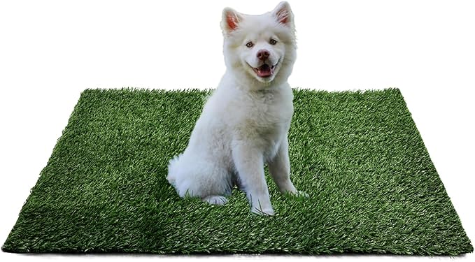 Dog Grass Mat, Synthetic Turf for Indoor/Outdoor Puppy Potty Training Durable, Drainable & Easy-Clean Pet Bathroom Mat for Small to Large Dogs Grass Only (34.6"x22.5")-PawvioPets