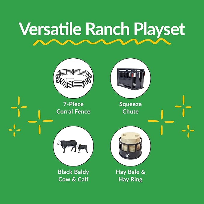 Big Country Toys 12-Piece Ranch Set - Farm Animal Toys for 3 Year Old Boys and Girls - Toy Figures & Playsets-PawvioPets