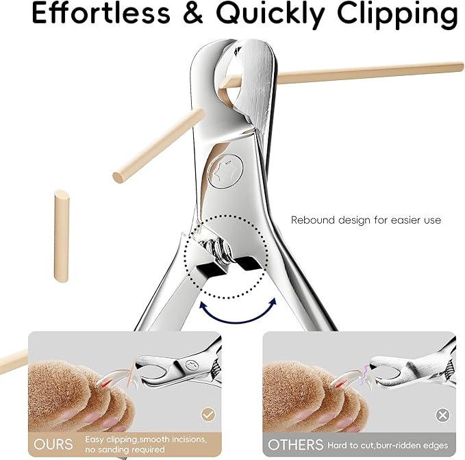 Dog Nail Clippers & Cat Nail Trimmers - Sharp Stainless Steel Professional Pet Nail Clippers for All Dogs, Thick Nails & Indoor Cats - Ergonomic Non-Slip Handle for Safe, Comfortable Grooming-PawvioPets