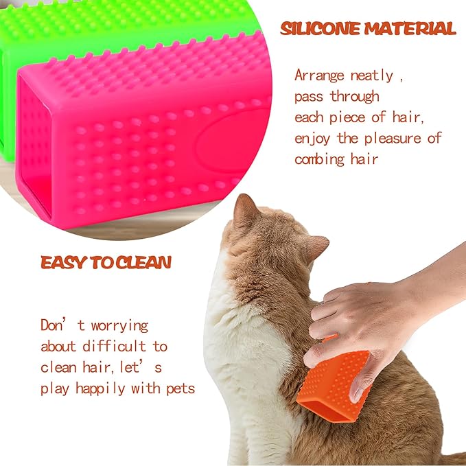 2pcs Pet Dog Cat Hair Remover, Pet Hair Removal Tool, Hollow Cleaner Brush for car，Interior, Furniture, Sofa (green and pink)-PawvioPets