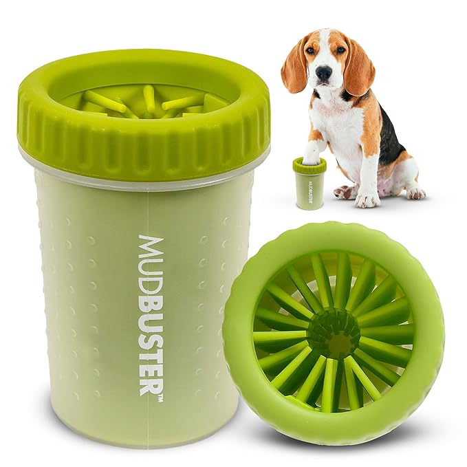 Dexas MudBuster Portable Dog Paw Cleaner, Medium, Green, PW710383-PawvioPets
