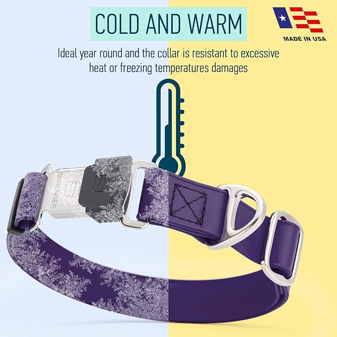 Dogline Biothane Waterproof Dog Collar with Herm Sprenger Stainless Steel Quick Release Buckle – Heavy Duty Tactical Durable Collar for Dogs – Comfortable and Safe Pet Collar, W 1" L 15-25", Purple-PawvioPets