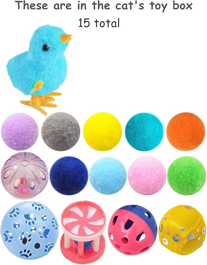 15-Pack Cat Toy Variety for Indoor Cats, Jumping for Joy (1.5'' - 3.7'', Cat Toys Mega Set)-PawvioPets