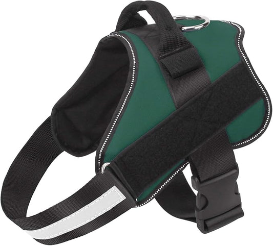 Bolux Dog Harness, No-Pull Reflective Dog Vest, Breathable Adjustable Pet Harness with Handle for Outdoor Walking - No More Pulling, Tugging or Choking (Dark Green, M)-PawvioPets