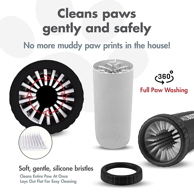 Dexas MudBuster Portable Dog Paw Washer/Paw Cleaner, Large, Matte Black- Special Edition (PW72025-22WP)-PawvioPets
